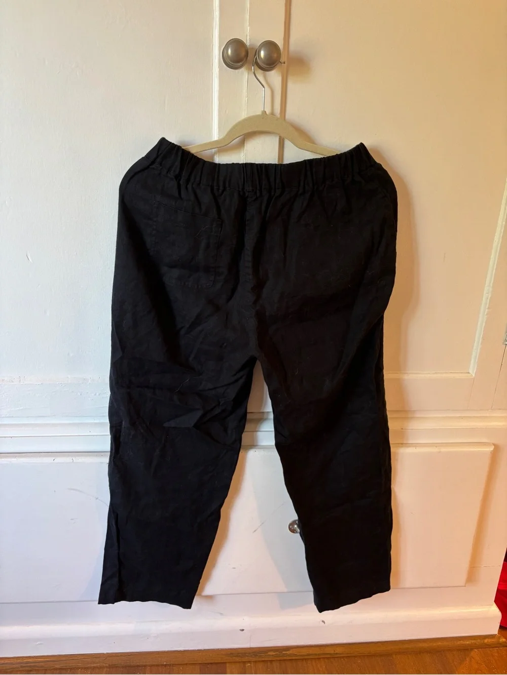 Quince Black Linen Casual Elastic-Waist Pants